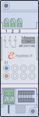 Legrand Biticino Actionneur modulaire 1 relais NF pour éclairage MyHOME_Up - ART.F411_1NC.png