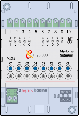 Legrand Biticino Actionneur modulaire 8 relais indépendants gestion de température MyHOME_Up - F430R8.png