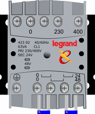 Transformateur Legrand couplage 24V.png