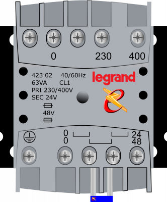 Transformateur Legrand couplage 48V.png