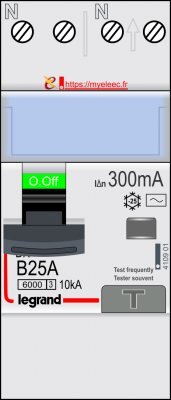 Disjoncteur différentiel Legrand B25A - 300mA - 4 109 01 OFF.png